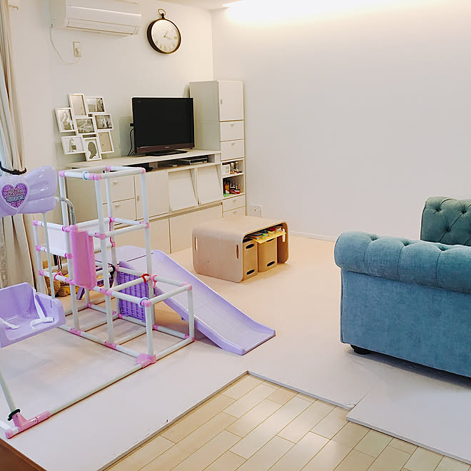 リビング 育児 子育てママ おもちゃ収納 Hoppl などのインテリア実例 18 06 14 37 28 Roomclip ルームクリップ