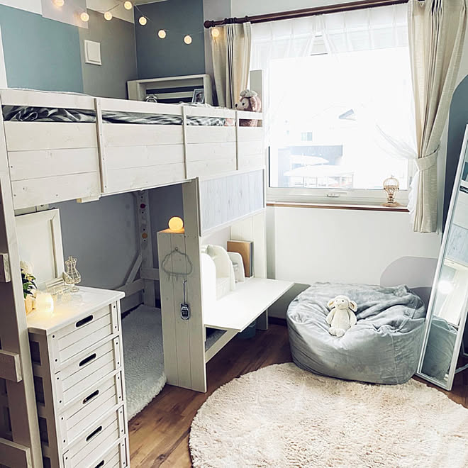 海外インテリアに憧れて 模様替え ロフトベッド 机diy ロフトベッド Diy 子供部屋女の子 などのインテリア実例 21 02 01 18 41 33 Roomclip ルームクリップ