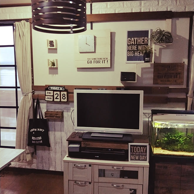 リビング カフェ風インテリア シンプルにすっきりと暮らす ダイソー リノベーション などのインテリア実例 22 01 28 16 00 32 Roomclip ルームクリップ