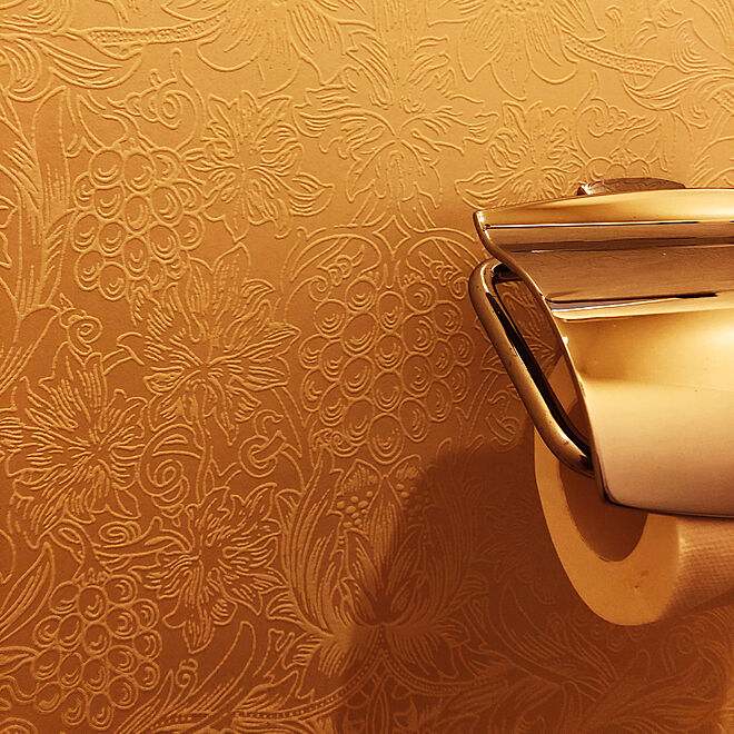 バス トイレ トイレ壁紙 ウィリアムモリスの壁紙のインテリア実例 18 12 06 07 09 55 Roomclip ルームクリップ