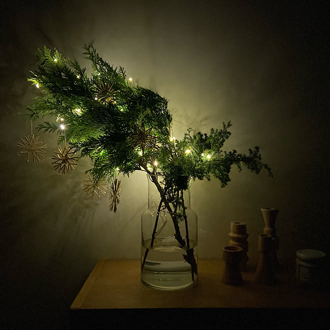 ライトアップ クリスマス 木のある暮らし 観葉植物 リビングダイニング などのインテリア実例 12 04 22 34 Roomclip ルームクリップ