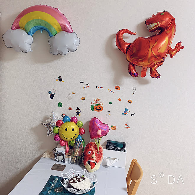 ウォールステッカー バルーンデコレーション Halloween飾り Halloween ダイソー などのインテリア実例 21 10 07 23 19 38 Roomclip ルームクリップ