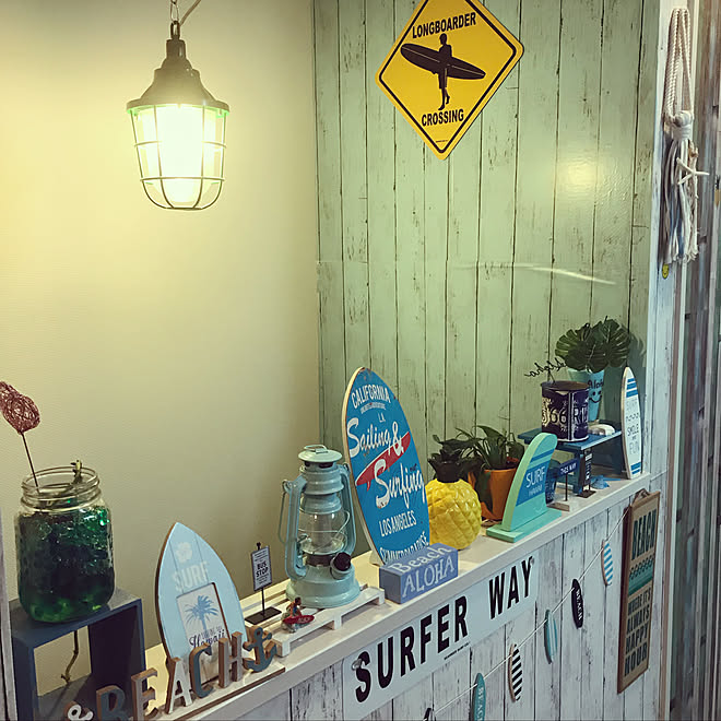 ペンダントライト/西海岸風 インテリア/西海岸スタイル/SURF STYLE/ハワイが好き...などのインテリア実例