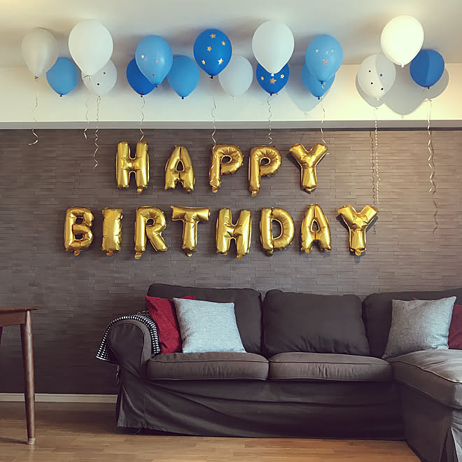 壁 天井 グラナスルドラ エコカラット Happy Birthday 誕生日飾り付け などのインテリア実例 17 09 07 00 25 18 Roomclip ルームクリップ