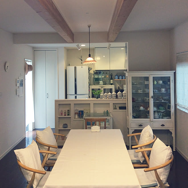 無印良品 リネン クッションカバー リネン テーブルクロス ダイニング ホーロー などのインテリア実例 19 07 13 22 08 32 Roomclip ルームクリップ