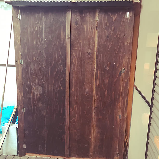 観音開き扉 倉庫扉 廃材diy 端材 Diy 物置diy などのインテリア実例 04 26 17 37 24 Roomclip ルームクリップ
