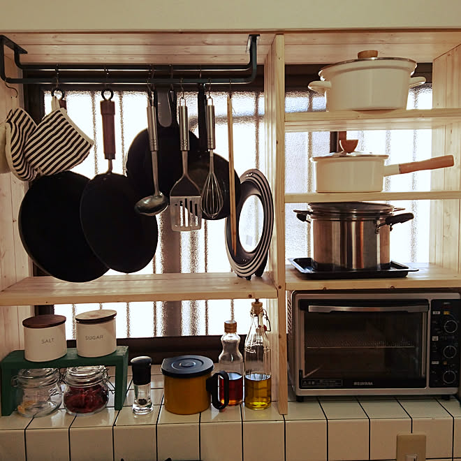 キッチン 出窓 Diy リバーライト極 鉄フライパン などのインテリア実例 17 11 15 12 44 21 Roomclip ルームクリップ