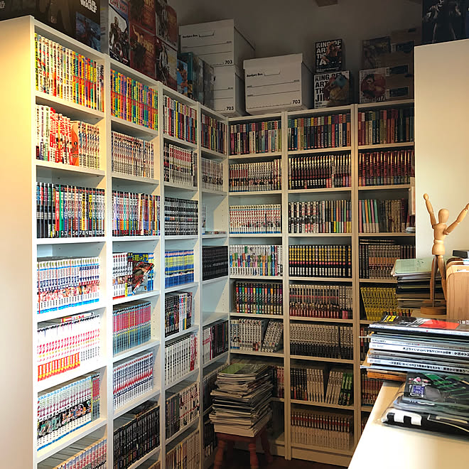 イケア75 書斎 Billy 漫画部屋 Ikeaのインテリア実例 18 08 23 37 41 Roomclip ルームクリップ