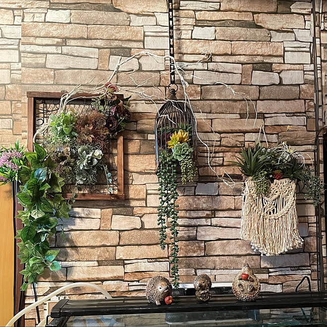 セリア雑貨リメイク 花菱フェイクグリーン 鳥籠 セリアフェイクグリーン ダイソーフェイクグリーン などのインテリア実例 22 03 01 02 31 49 Roomclip ルームクリップ