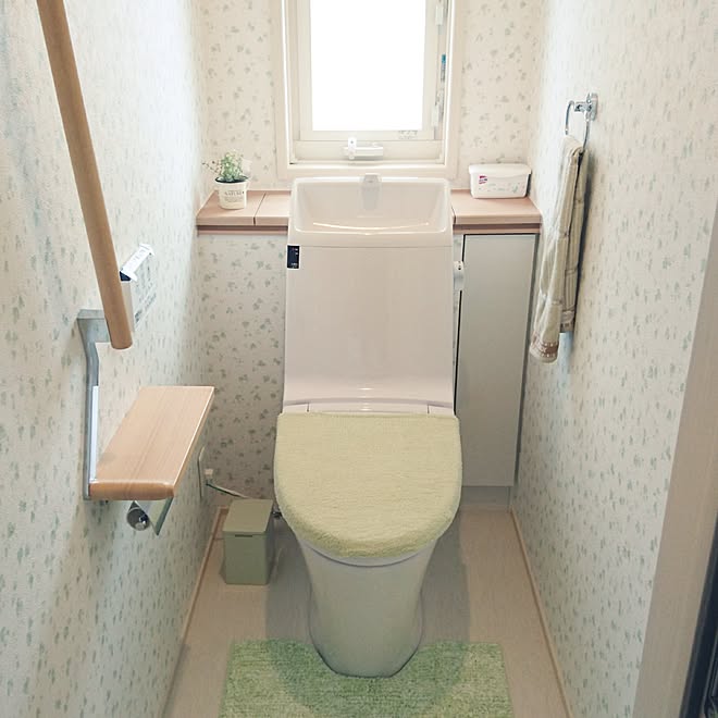 バス トイレ 緑がある生活 白色 タンクレストイレに憧れる 緑色が好き などのインテリア実例 17 05 06 02 37 Roomclip ルームクリップ