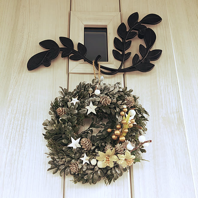 ナチュラルキッチン/natural kitchen/クリスマス/クリスマスリース/玄関/入り口のインテリア実例 - 2019-11-14 14:00:37