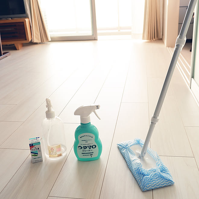 ニトリ カット式台ふきん ハッカ油スプレーで拭き上げ ウタマロクリーナー からの模様替え 大掃除 などのインテリア実例 12 06 15 44 18 Roomclip ルームクリップ