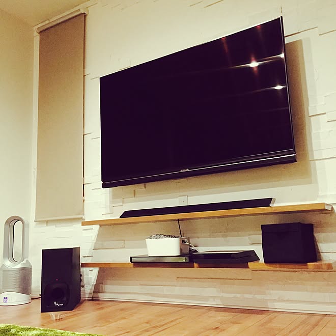 リビング/備え付けテレビボード/ダイソン扇風機/壁掛けテレビ/シンプル...などのインテリア実例 - 2016-03-08 22:03:49