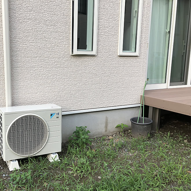 部屋全体 エアコン室外機 フラットレール Lixil窓 ウッドデッキ などのインテリア実例 2018 07 09 17 31 17 Roomclip ルームクリップ