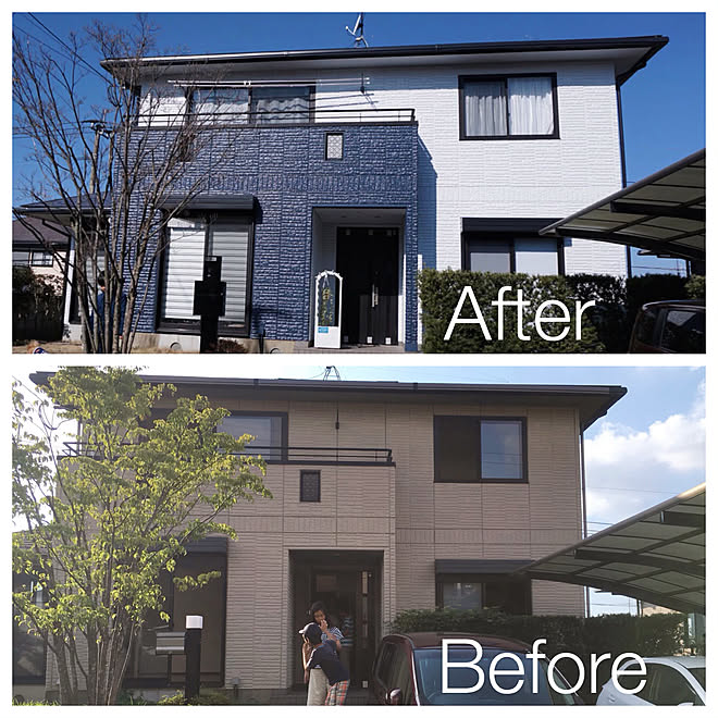 ブルーグレーの壁 ブルーグレー ホワイト 中古住宅リフォーム 中古住宅 などのインテリア実例 19 02 28 21 32 18 Roomclip ルームクリップ