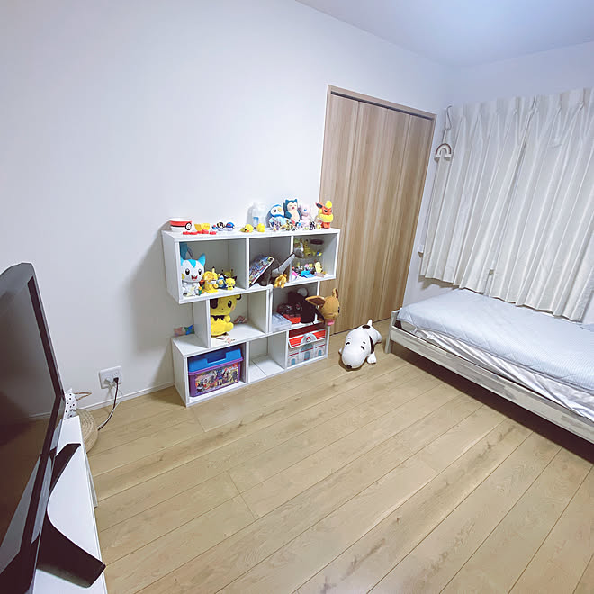 ニトリ ポケモン 息子部屋 子供部屋 収納 などのインテリア実例 21 09 21 00 18 40 Roomclip ルームクリップ