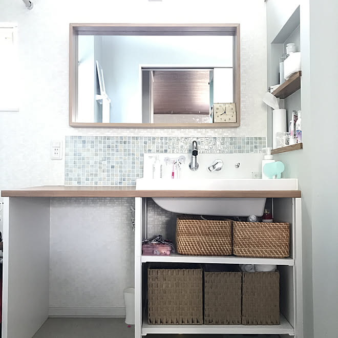 洗面台 ミラー タイルdiy ピアラ 洗面台 造作洗面台 バス トイレのインテリア実例 08 23 08 05 11 Roomclip ルームクリップ 洗面台 ミラー タイルdiy ピアラ 洗面台 造作洗面台 バス トイレのインテリア実例 08 23 08 05 11 Roomclip ルームクリップ