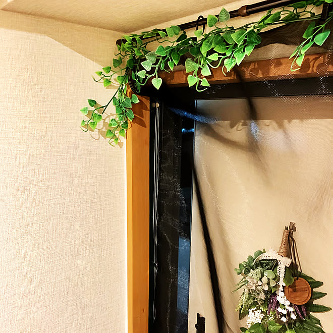 リングカーテンクリップ モノクロ 防虫網 コーナン 超強力マグネット グリーンガーランド などのインテリア実例 05 17 46 26 Roomclip ルームクリップ