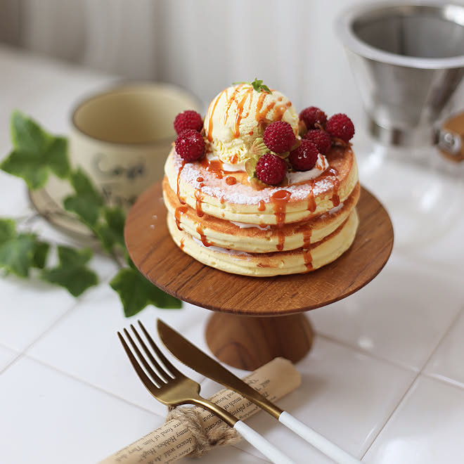 食品サンプル パンケーキ クレイケーキ手作り クレイケーキ 100円ショップ などのインテリア実例 22 05 21 14 32 43 Roomclip ルームクリップ