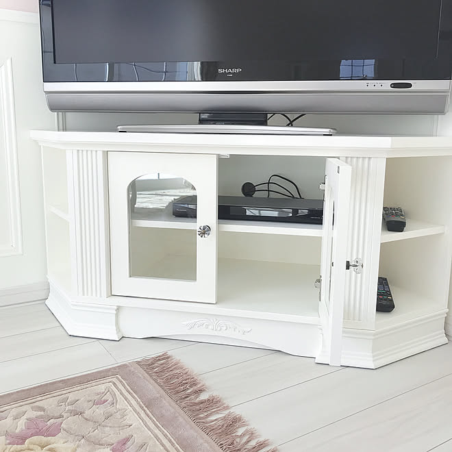 造作テレビ台/テレビ台/レコーダー置き場/ペットと暮らす家/フレンチテイスト...などのインテリア実例 - 2020-02-15 13:08:49