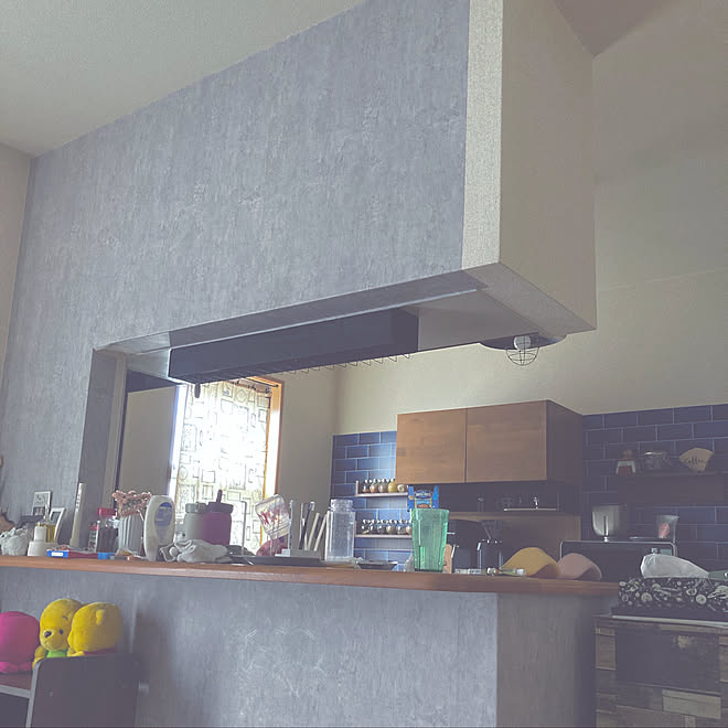 賃貸 男前 双子のいる生活 壁 天井 モルタル柄 などのインテリア実例 22 03 18 15 17 47 Roomclip ルームクリップ