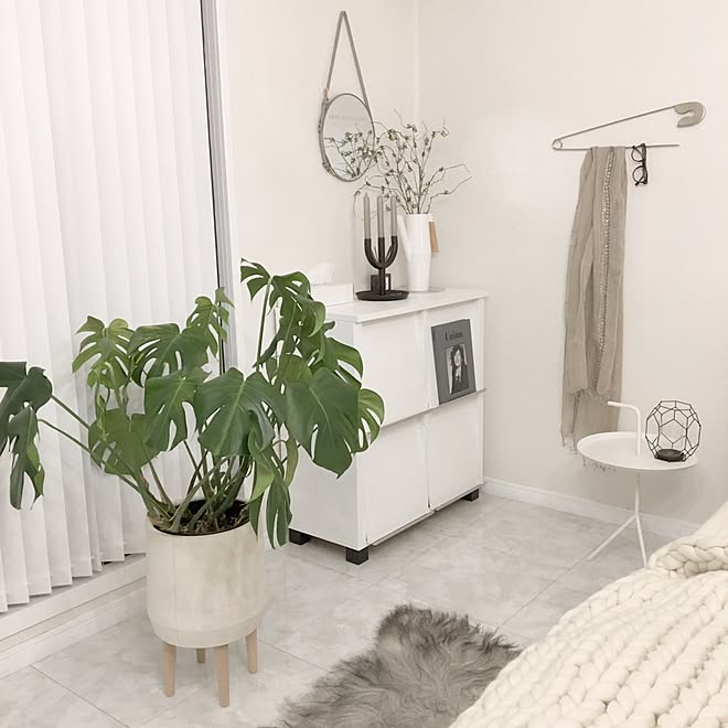 部屋全体/床DIY/チャンキーニット/chunky knit blanket/IKEA...などのインテリア実例 20170228