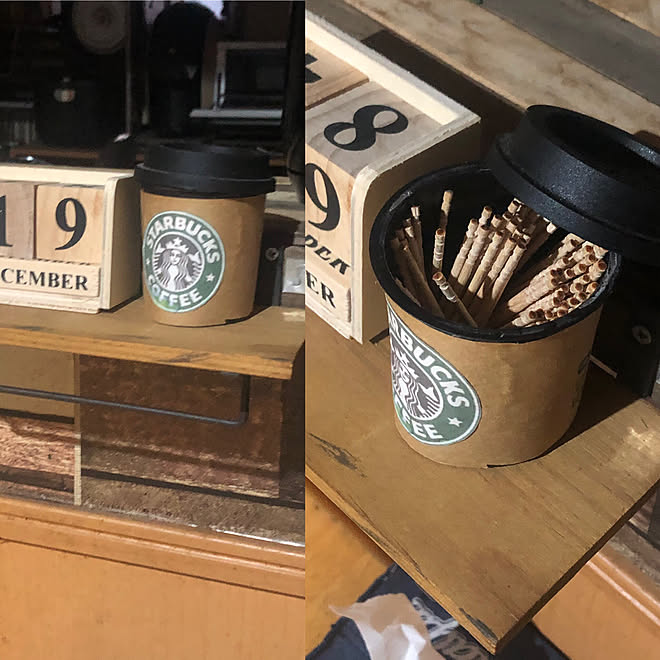 リビング 爪楊枝入れ 芳香剤 ダイソー スタバ などのインテリア実例 18 12 19 06 59 48 Roomclip ルームクリップ