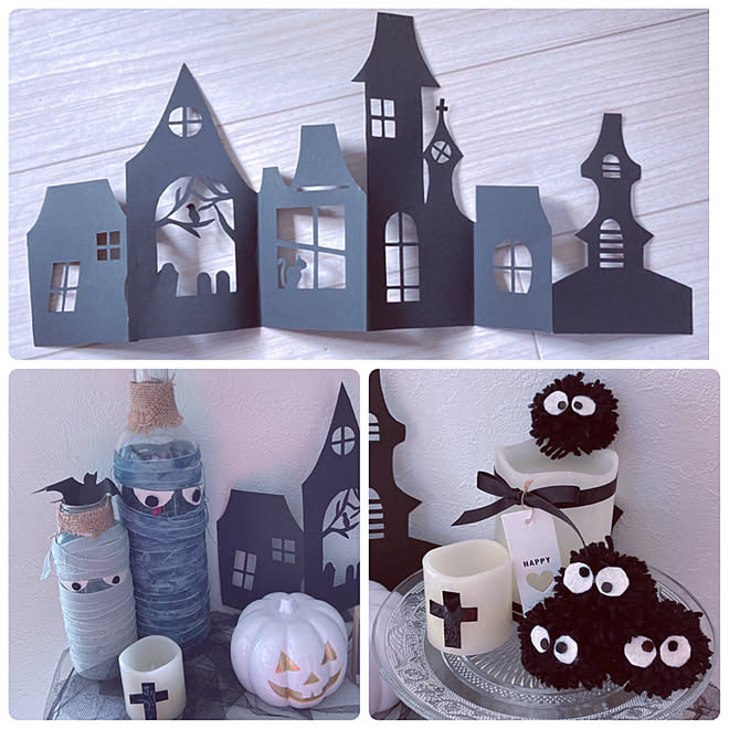 切り絵 ハロウィン Sea コウモリ モノトーンハロウィンディスプレイ などのインテリア実例 21 10 09 10 10 05 Roomclip ルームクリップ