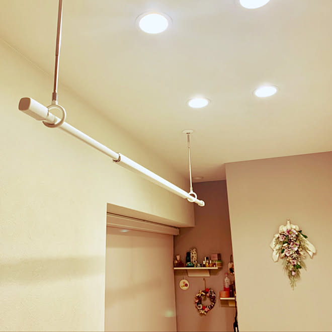 Diy物干し 室内物干し 室内物干し竿 ホスクリーン 川口技研 ホスクリーン などのインテリア実例 22 03 10 09 16 47 Roomclip ルームクリップ