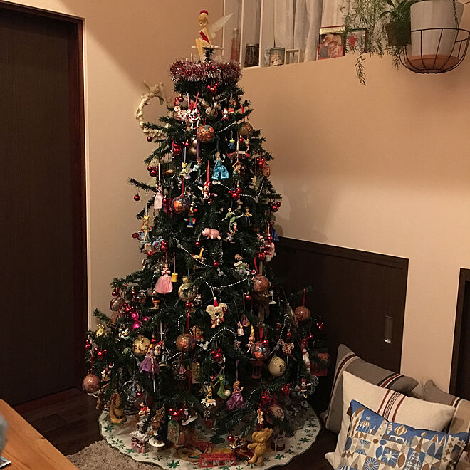 部屋全体 ディズニー オーナメント クリスマスツリー180cm クリスマス などのインテリア実例 18 11 16 23 39 38 Roomclip ルームクリップ