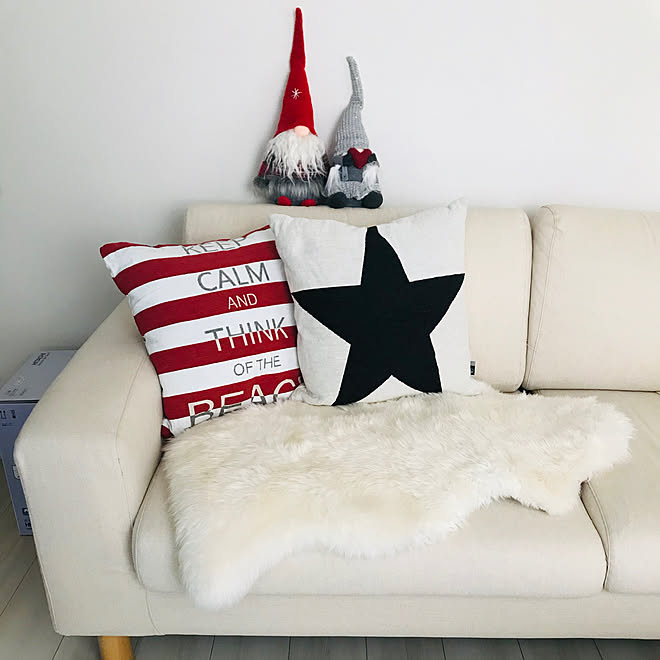 クリスマス19 無地良品 ソファ ニトリ ムートンラグ ompany Zara Home などのインテリア実例 19 11 15 30 56 Roomclip ルームクリップ