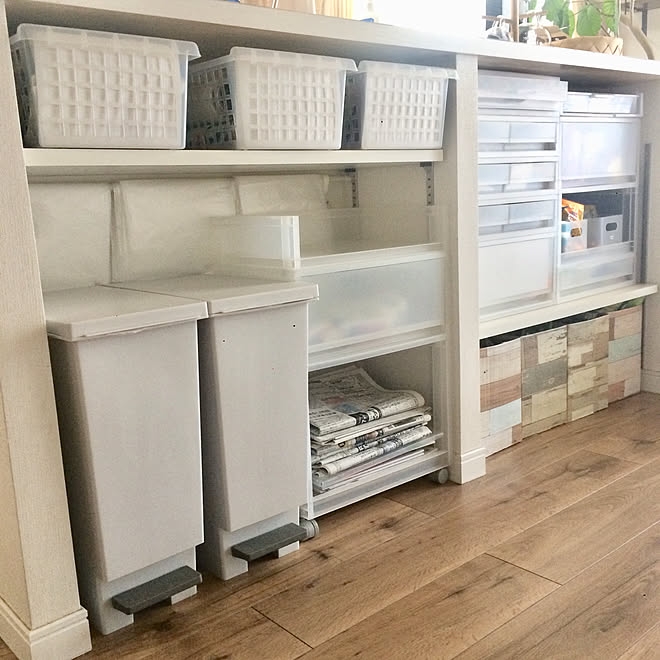 イベント参加 ゴミ箱スペース 新聞紙ストッカー 無印良品 収納 ゴミ箱 などのインテリア実例 21 04 09 15 16 57 Roomclip ルームクリップ