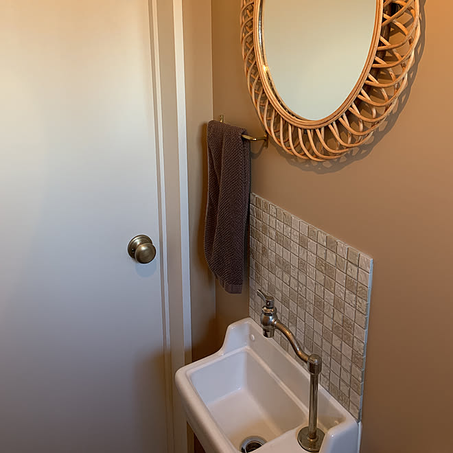 バス トイレ トイレ鏡 トイレ手洗い タイル Totoトイレ などのインテリア実例 19 02 01 13 15 23 Roomclip ルームクリップ