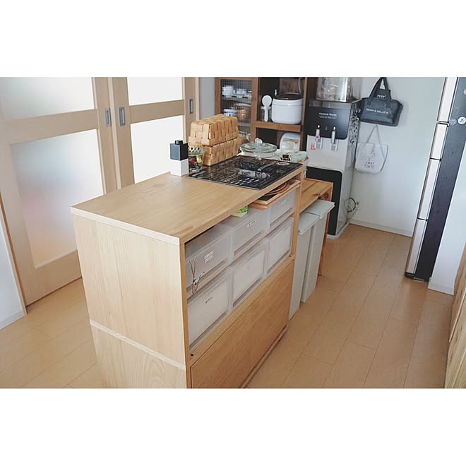 キッチン スタッキングキャビネット 無印良品 日々の暮らし Ikea などのインテリア実例 17 07 02 02 30 45 Roomclip ルームクリップ
