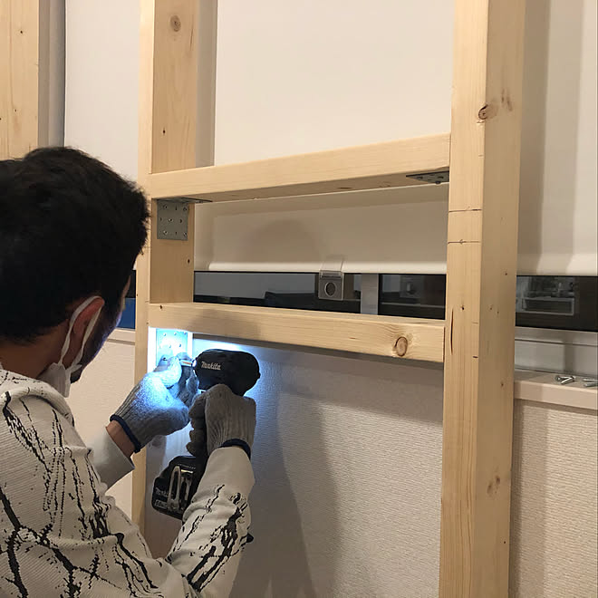 モノトーンインテリア/ラブリコで壁DIY/グレーインテリア/壁掛けテレビ/新築一戸建て...などのインテリア実例 - 2019-12-02 22:26:58