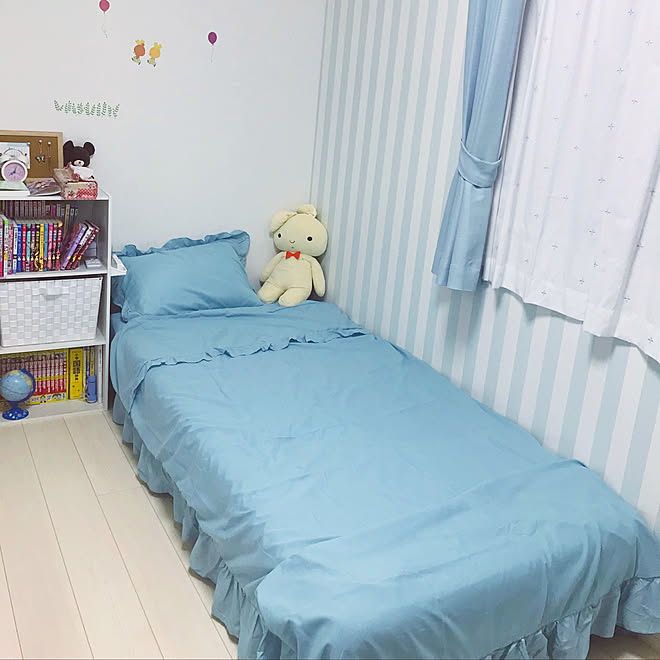 水色大好き 子ども部屋 寝室インテリア 掛けカバー 寝室 などのインテリア実例 08 23 22 04 44 Roomclip ルームクリップ