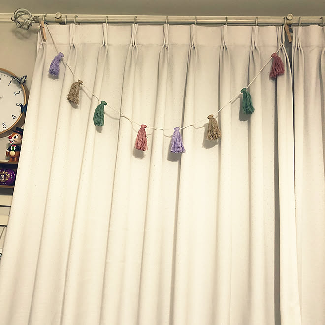 アンティーク アンティークカーテンレール アンティーク風 カーテンレール タッセルガーランド などのインテリア実例 18 07 04 12 08 43 Roomclip ルームクリップ