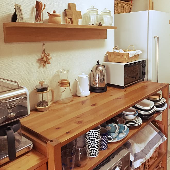 棚/壁に付けられる家具・棚・88㎝/無印良品/賃貸/コンテスト&hellip;などのインテリア実例 20151108 115603
