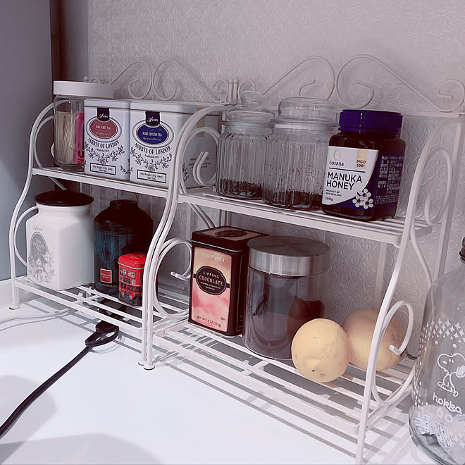 紅茶缶コレクション/紅茶缶/紅茶/ホワイトインテリア/フレンチモダン&hellip;などのインテリア実例 20200407 095538