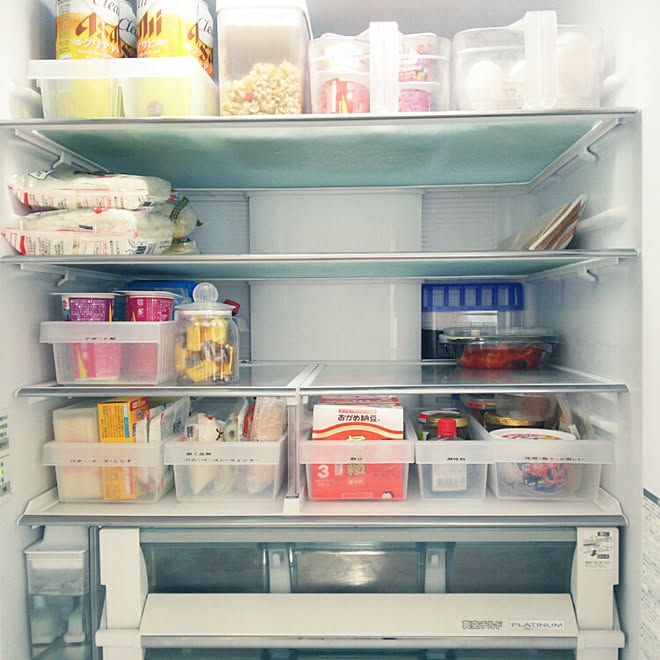 キッチン 冷蔵庫の中 セリア 冷蔵庫収納 収納ケース などのインテリア実例 06 16 10 30 23 Roomclip ルームクリップ