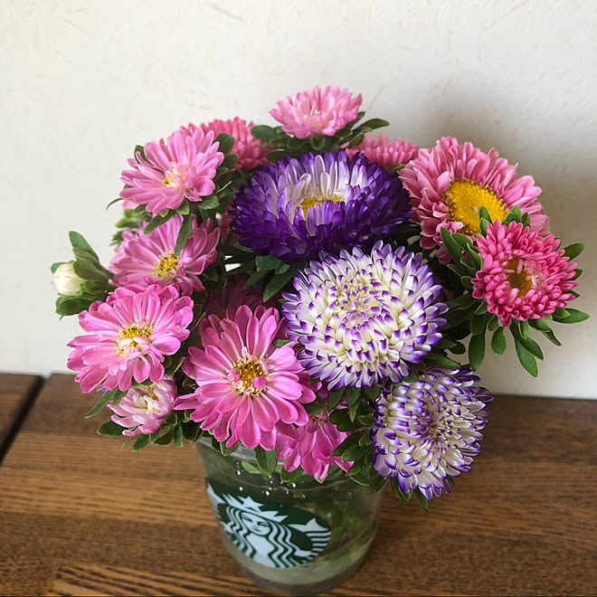 スターバックス 空きカップ 花瓶代わり リビングのインテリア実例 21 01 31 17 04 25 Roomclip ルームクリップ