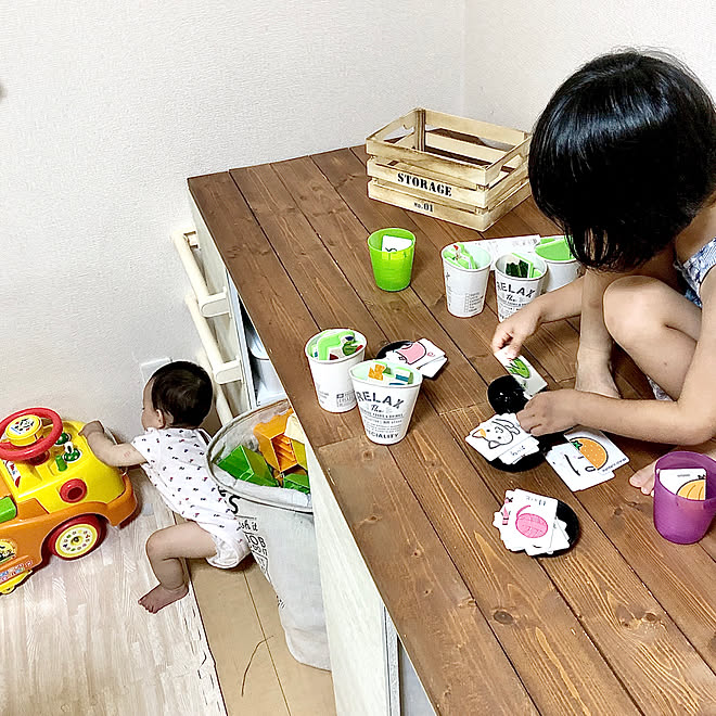 Diy家具 おもちゃ棚 おもちゃ収納 子供のいる暮らし イレクターパイプ などのインテリア実例 08 29 23 37 25 Roomclip ルームクリップ