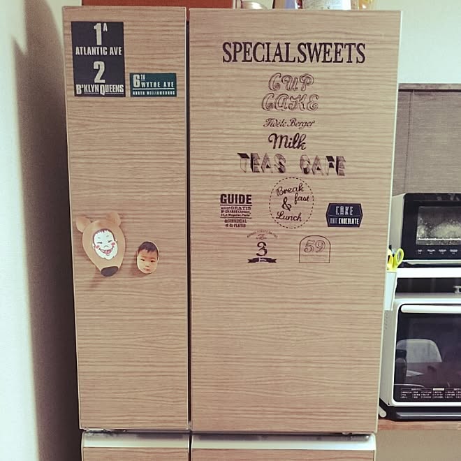 キッチン セリア リメイクシート Can Do ウォールステッカー などのインテリア実例 15 11 29 21 01 46 Roomclip ルームクリップ