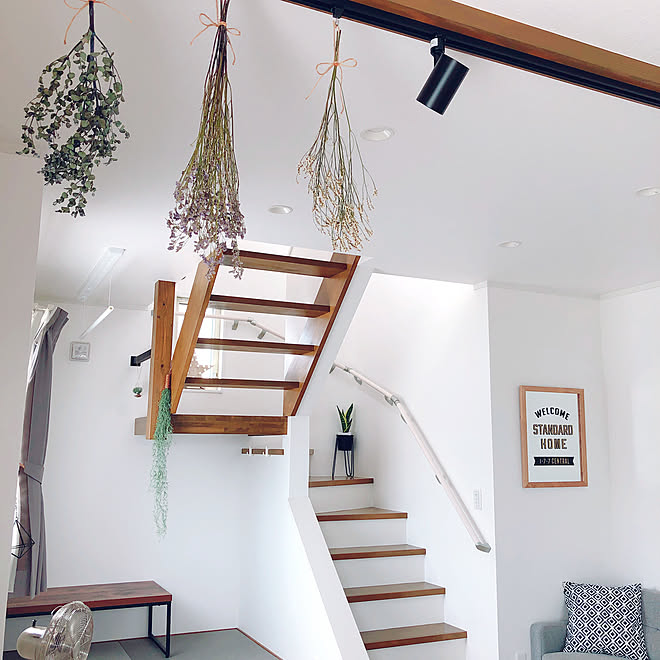 リビング 狭小リビング リビング階段 花の名前が難しすぎる件 笑 スターチスブルーファンタジア などのインテリア実例 18 09 13 14 54 21 Roomclip ルームクリップ