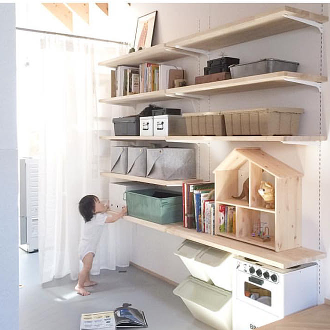 棚/無印良品/IKEA/DIY/おもちゃ収納&hellip;などのインテリア実例 20170725 014259 ｜ RoomClip