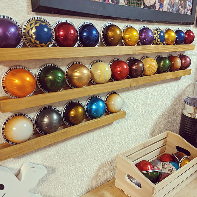 キッチン Diy セリア カフェ風 ネスプレッソカプセル入れ などのインテリア実例 21 01 18 17 26 18 Roomclip ルームクリップ