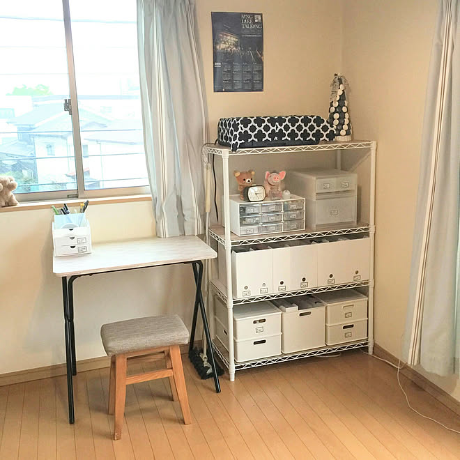部屋全体/スチールラック/ビーズ収納/ハンドメイド資材の収納/おうちすっきりラック&hellip;などのインテリア実例 20180415 17