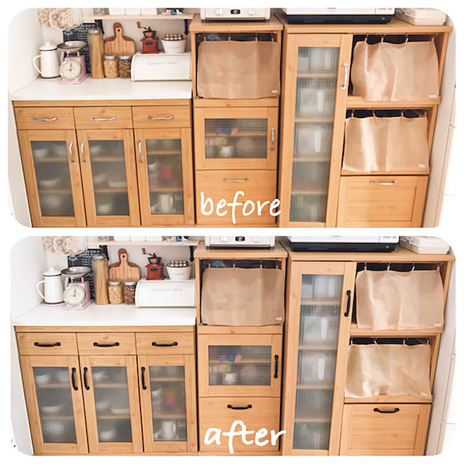 連投すみません キッチンキャビネット アイアンの取っ手 ナチュラルインテリア 模様替え などのインテリア実例 02 11 16 48 13 Roomclip ルームクリップ