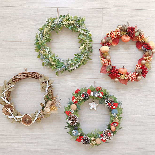 クリスマス ハロウィン 木の実 手作りリース 手作り雑貨 などのインテリア実例 21 04 08 13 48 30 Roomclip ルームクリップ