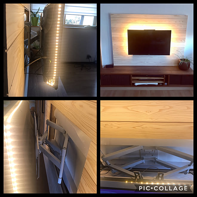 Diy リメイク 間接照明diy テレビボードdiy 収納ボックス テープライト などのインテリア実例 01 02 08 55 19 Roomclip ルームクリップ